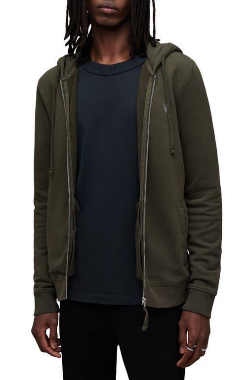 AllSaints Raven Zip Hoodie (Rye Grass ) Men's Clothing Product Image