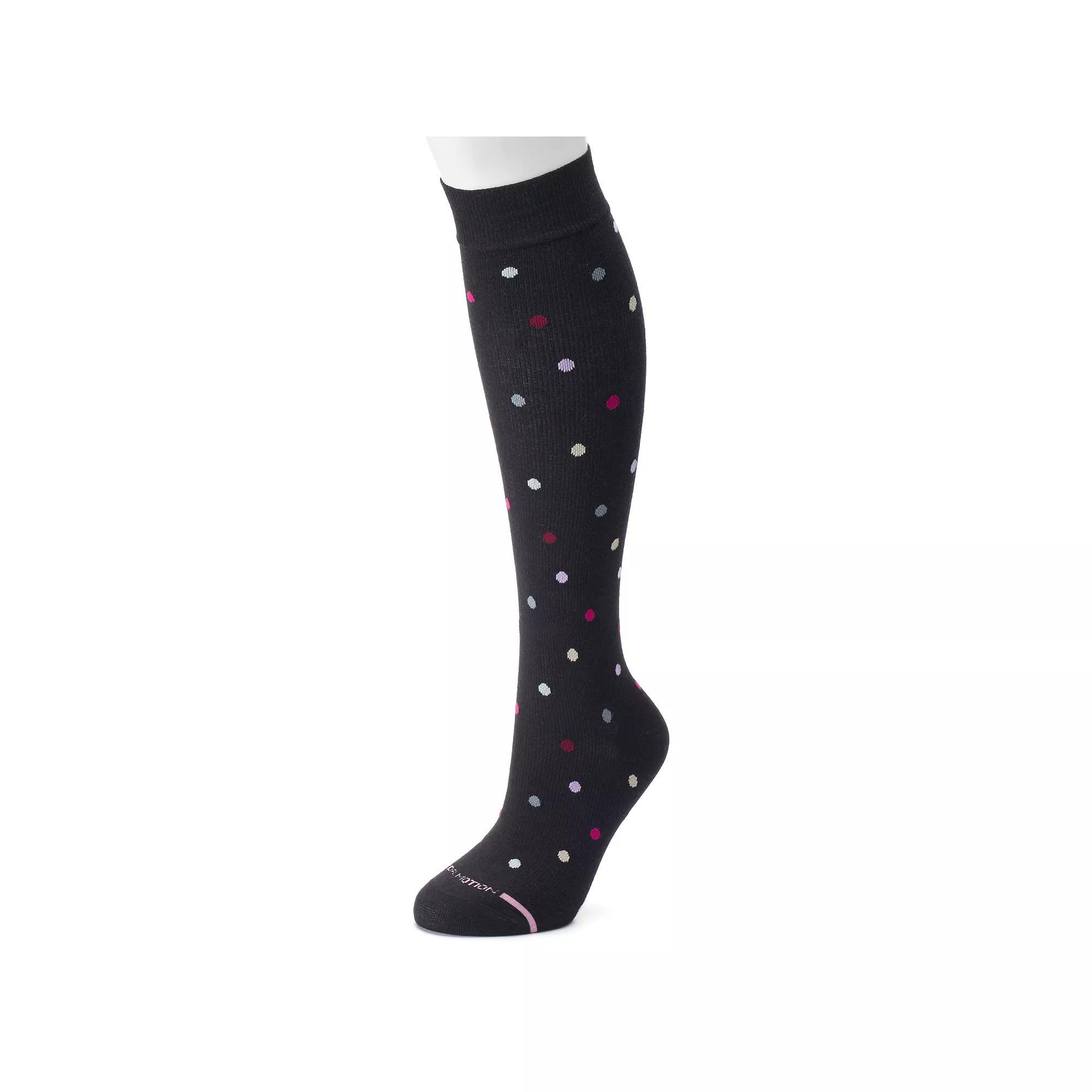 Dr. Motion Dotted Compression Knee-High Socks, Women's, Size: 9-11, Blue Product Image