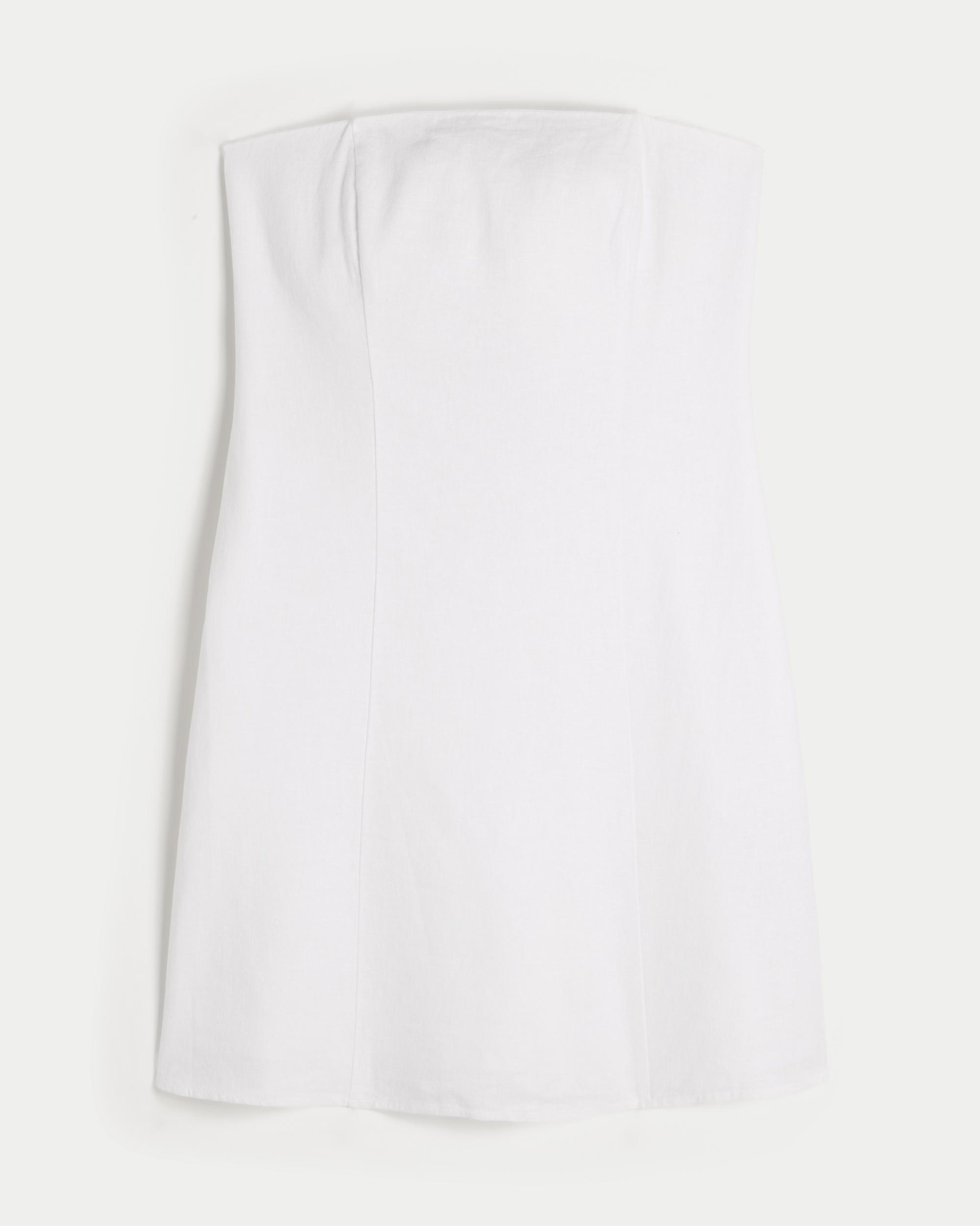 Linen-Blend Strapless Mini Dress Product Image