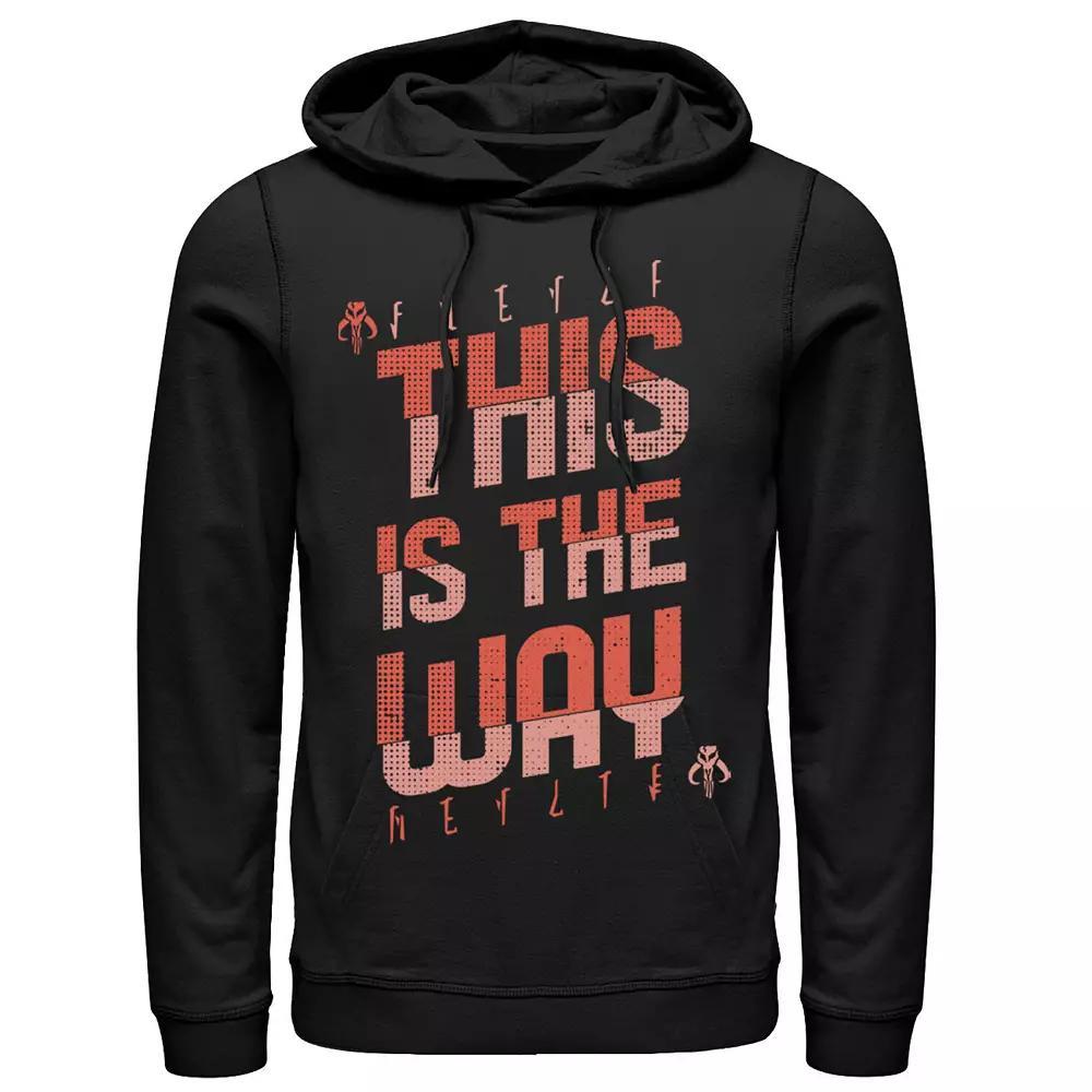 Men's Star Wars The Mandalorian This Is The Way Split Design Hoodie, Size: Large, Black Product Image