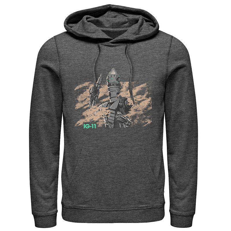 Mens Star Wars The Force Awakens Rey & BB-8 Pullover Hoodie Grey Heather Product Image