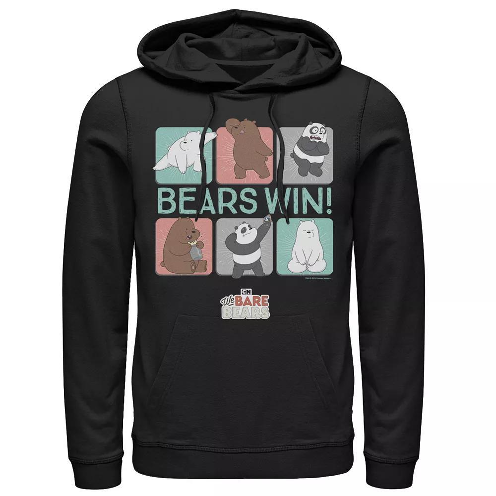 Men's We Bare Bears Bears Win Character Panels Hoodie, Size: Small, Black Product Image