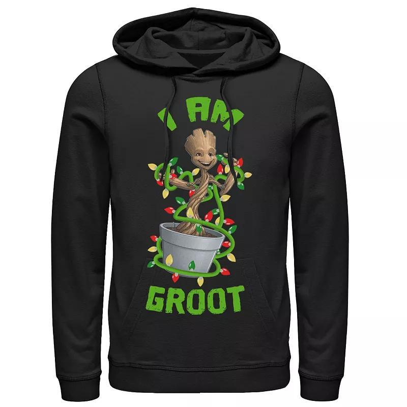 Men's Marvel Christmas I Am Groot Cartoon Hoodie, Boy's, Size: XL, Black Product Image