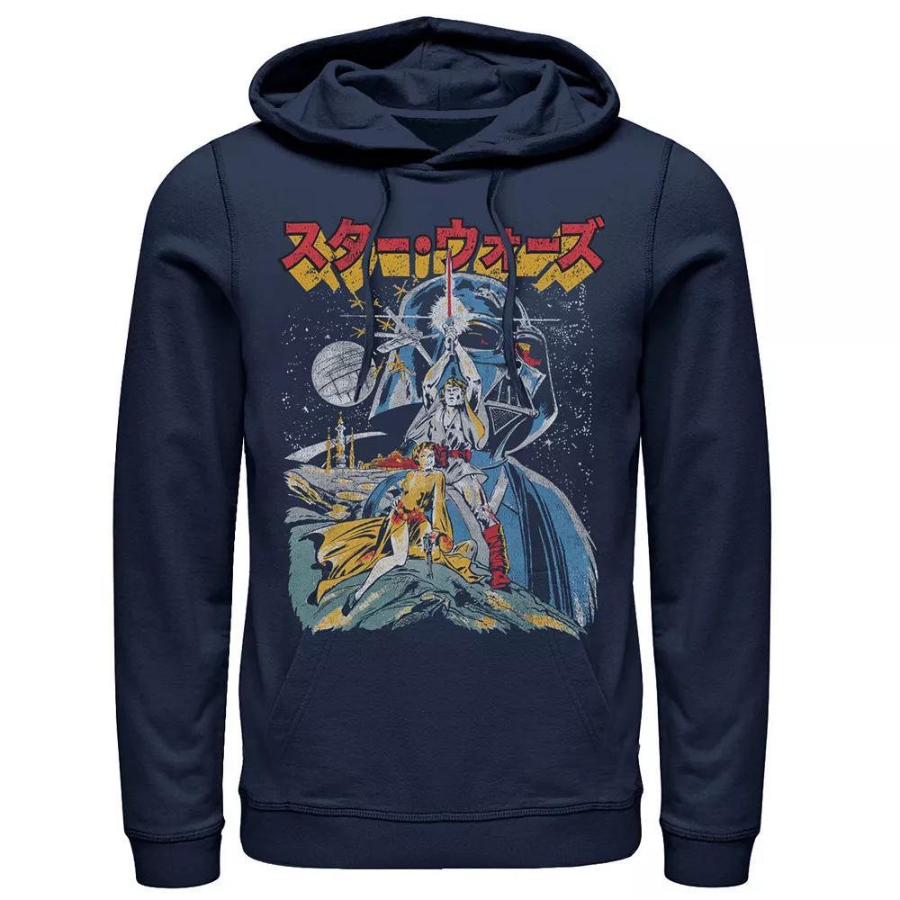 Mens Star Wars Cartoon Sketched Style Poster Hoodie Blue Product Image