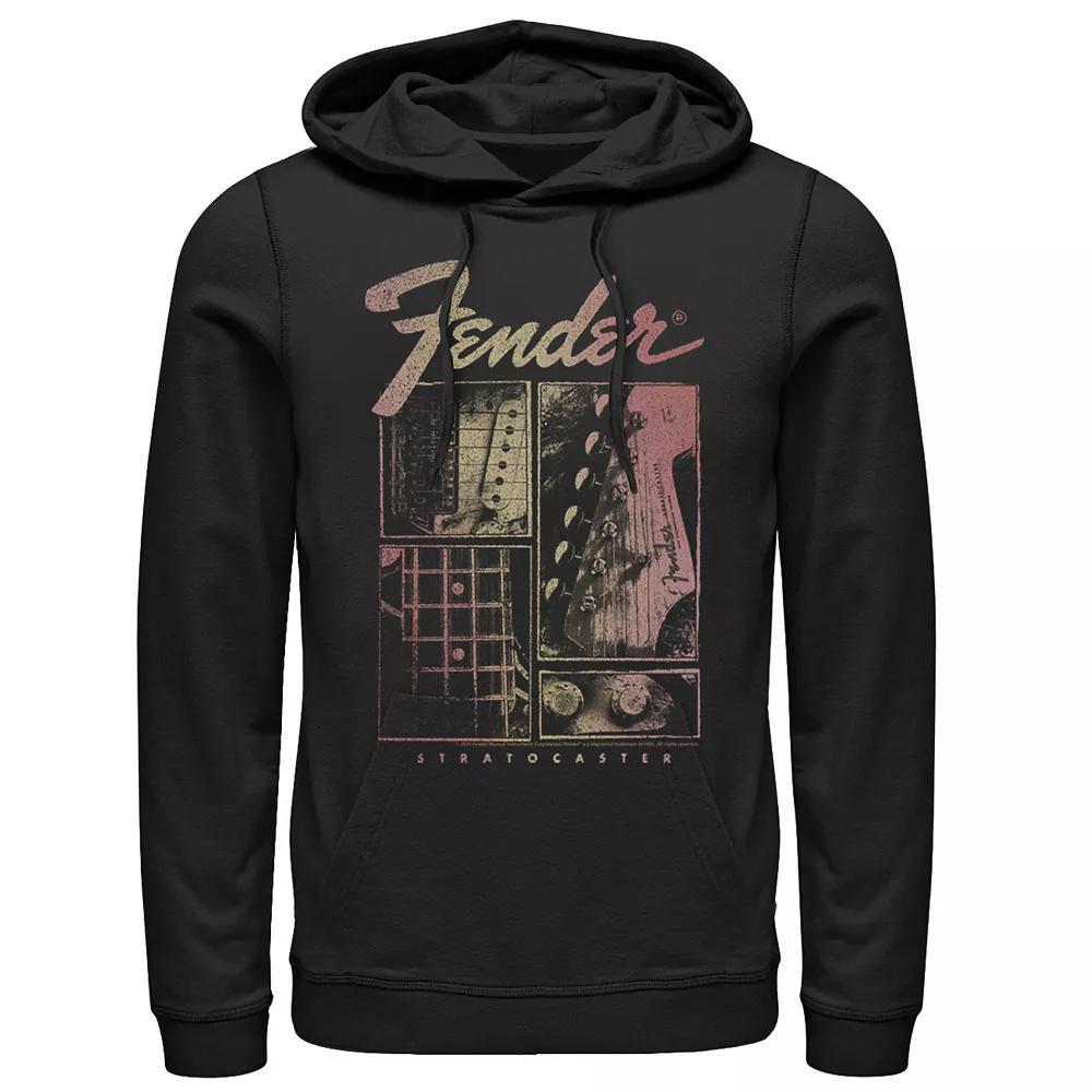 Men's Fender Stratocaster Panels Hoodie, Size: XXL, Black Product Image