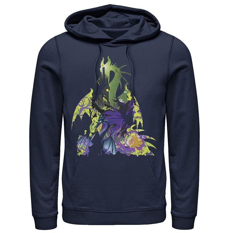 Disneys Sleeping Beauty Maleficent Mens Dragon Silhouette Hoodie Blue Product Image