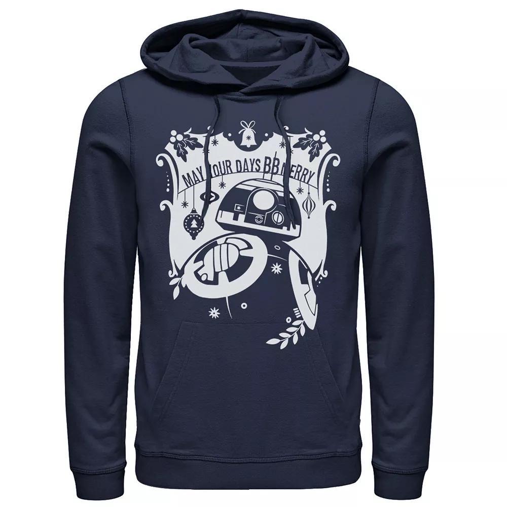 Men's Star Wars BB-8 May Your Days BB Merry Christmas Graphic Hoodie, Size: 3XL, Blue Product Image