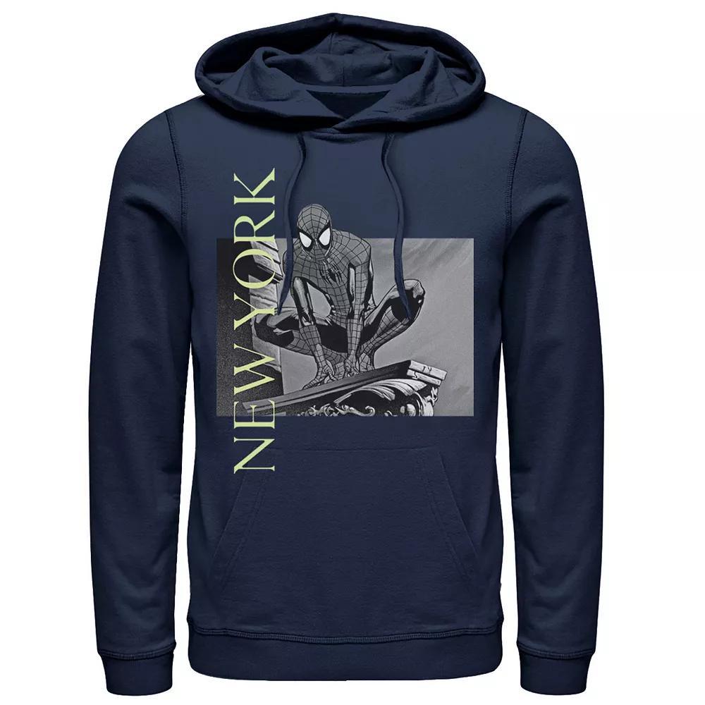 Men's Marvel Spider-Man New York Portrait Hoodie, Size: XXL, Blue Product Image
