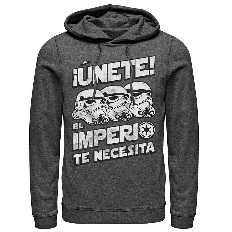 Men's Star Wars Unete El Imperio Te Necesita Stormtrooper Faded Portrait Hoodie, Size: XL, Athletic Grey Product Image