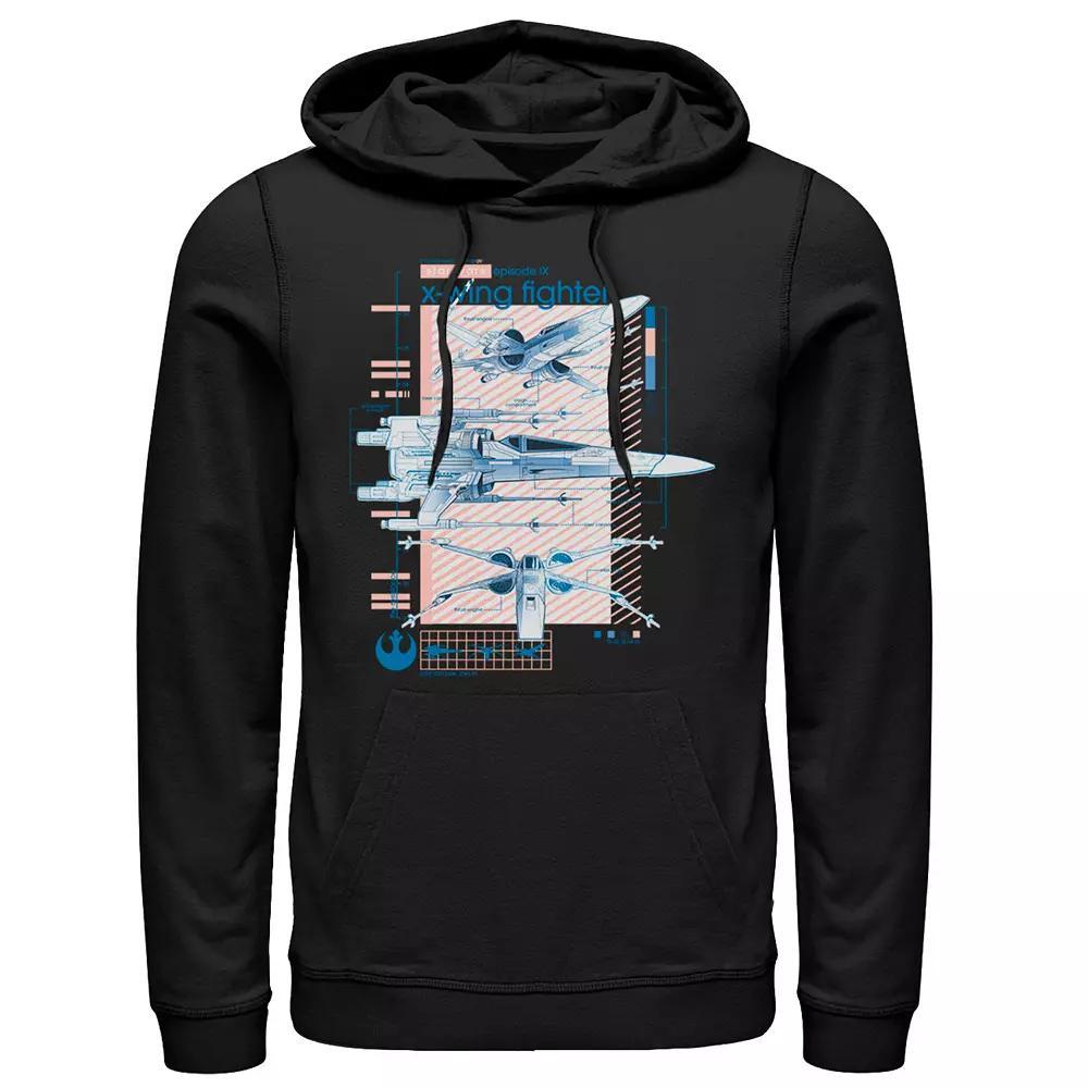 Men's Star Wars The Rise of Skywalker X-Wing Details Graphic Hoodie, Size: Small, Black Product Image