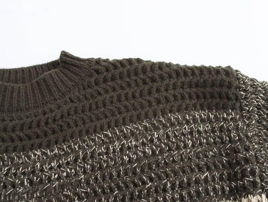 Crew Neck Color Block Sweater Product Image