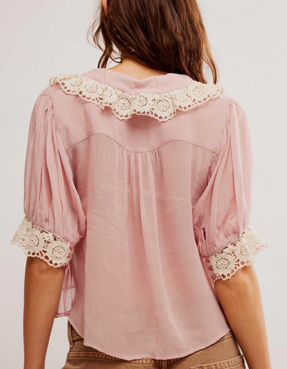 FREE PEOPLE My Love Womens Blouse - MAUVE Product Image