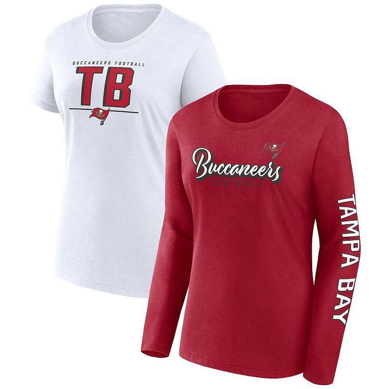 Womens Fanatics Branded /White Tampa Bay Buccaneers Two-Pack Combo CheerleaderT-Shirt Set Product Image
