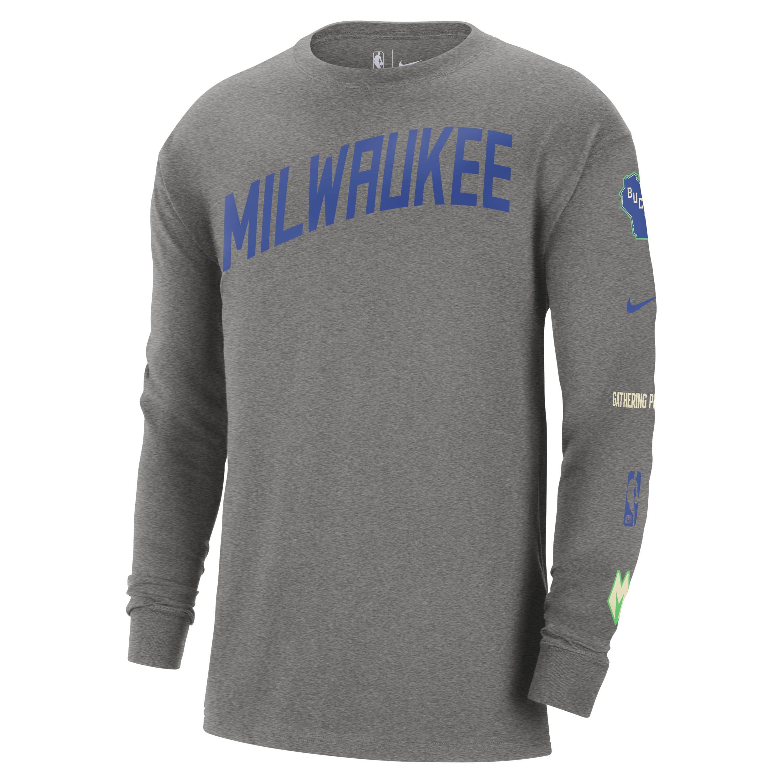 Milwaukee Bucks 2023/24 City Edition Nike Mens NBA Max90 Long-Sleeve T-Shirt Product Image