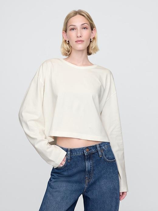 Organic Heavyweight Cotton Vintage Cropped T-Shirt Product Image