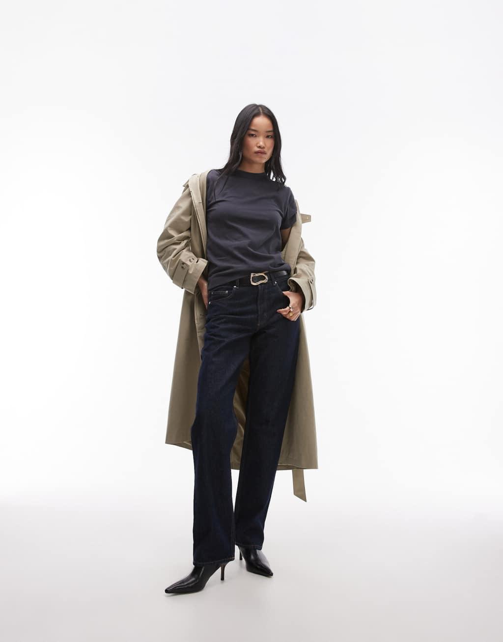 Topshop boxy tee in slate Product Image