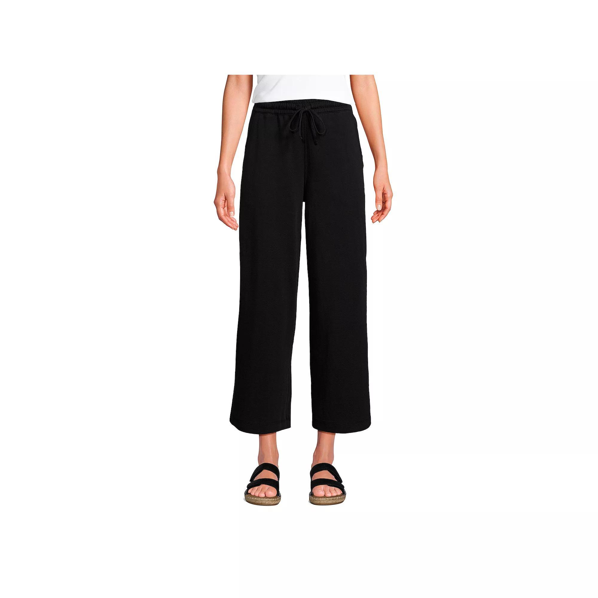 Petite Lands' End Sport Pull-On Drawstring Wide Leg Crop Pants, Women's, Size: XS Petite, Radiant Blue Product Image