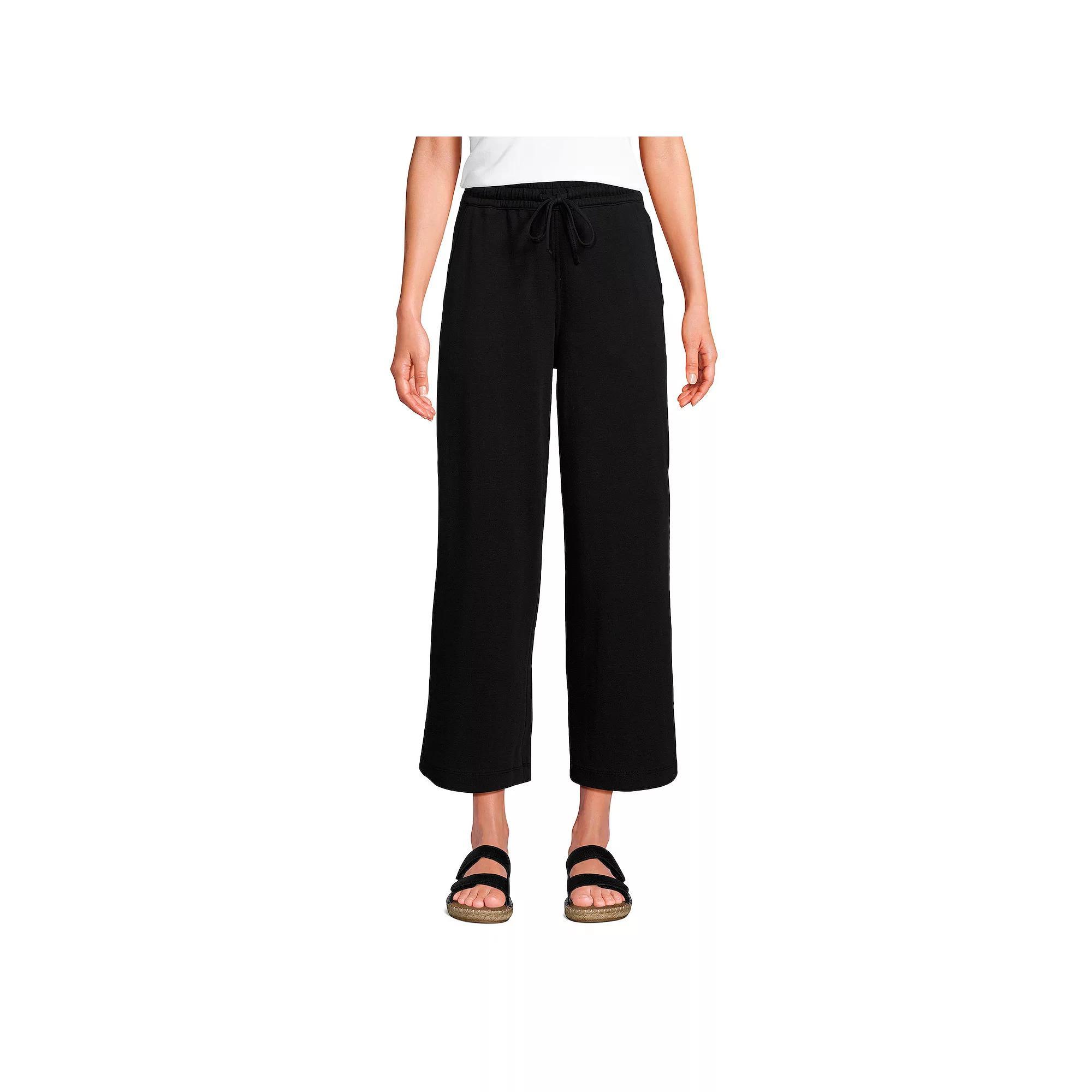 Petite Lands' End Sport Pull-On Drawstring Wide Leg Crop Pants, Women's, Size: XS Petite, Radiant Blue Product Image