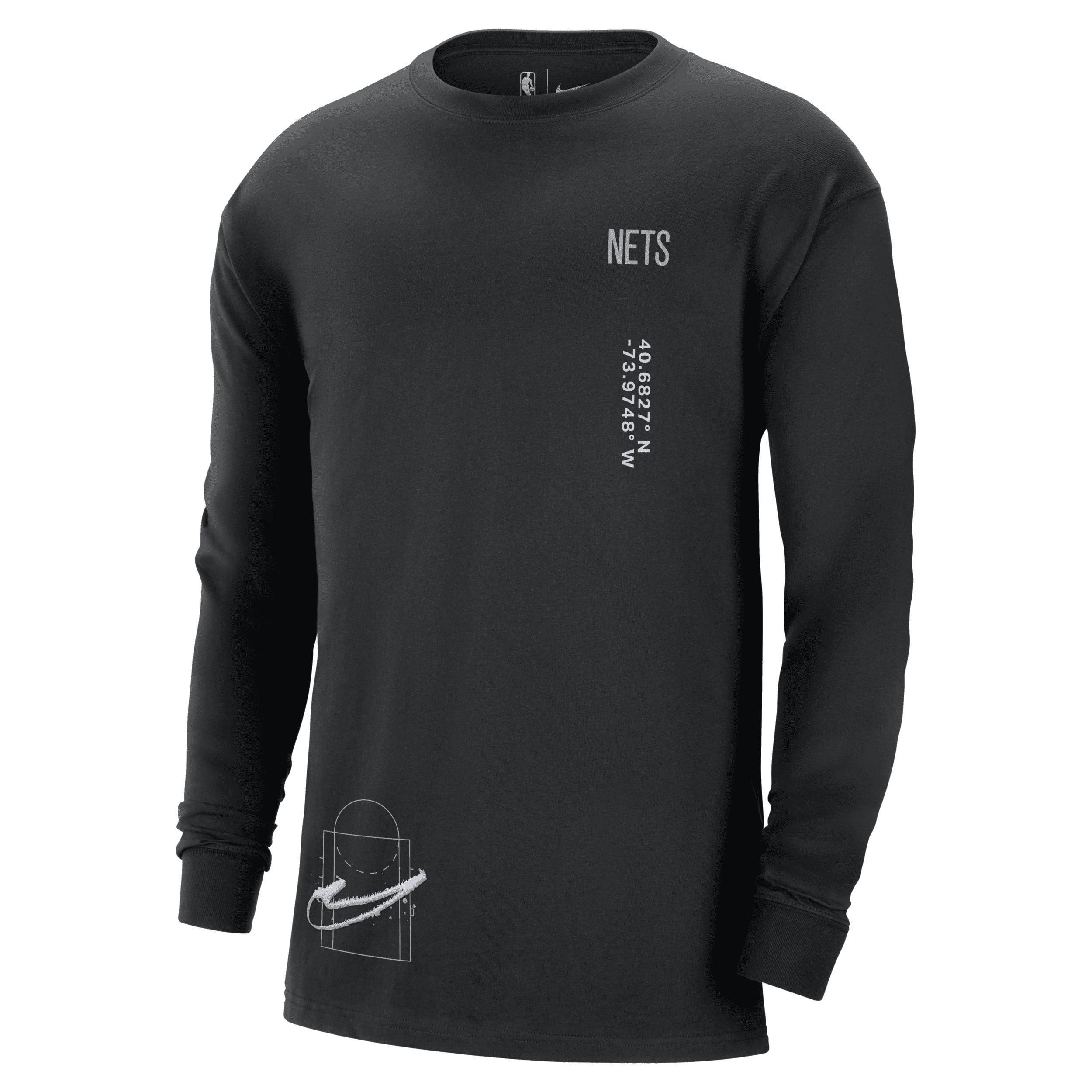 Brooklyn Nets Courtside Max90 Men's Nike NBA Long-Sleeve T-Shirt Product Image