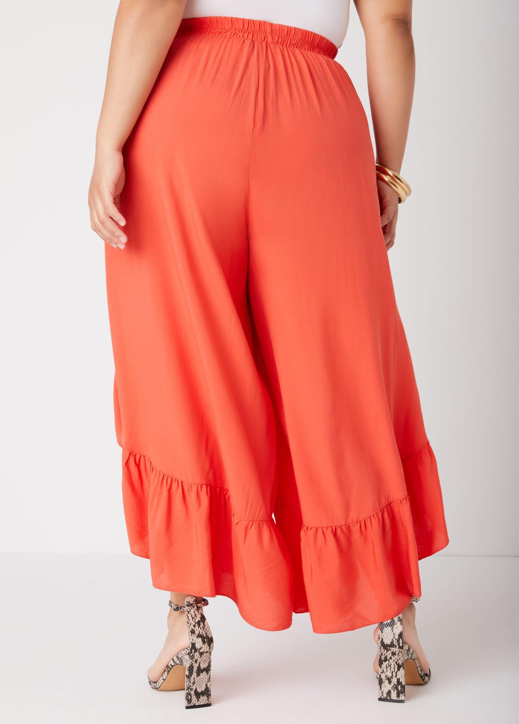 Ruffled Side Split Pants Product Image