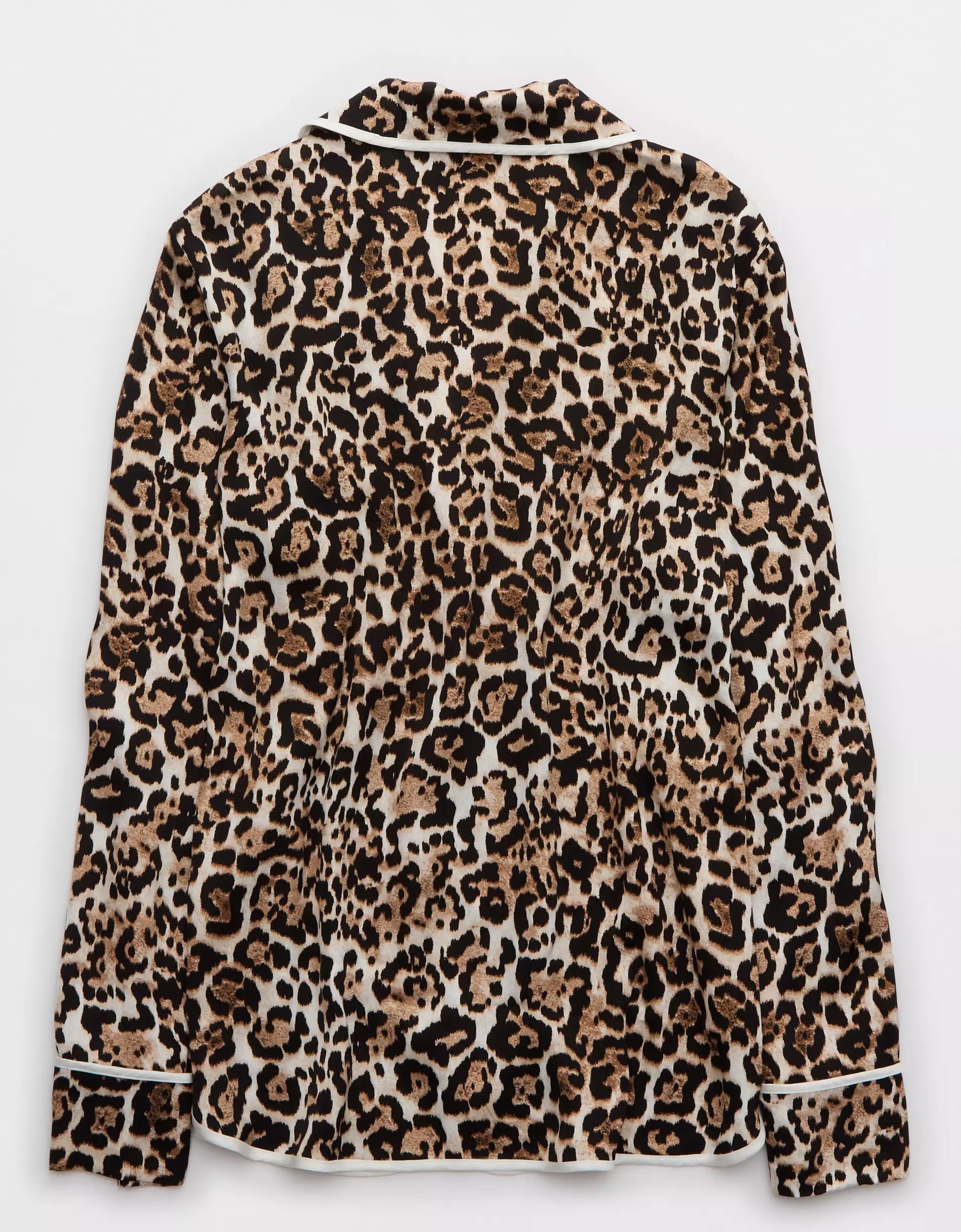 Aerie Off-Duty Satin Piping Shirt Product Image
