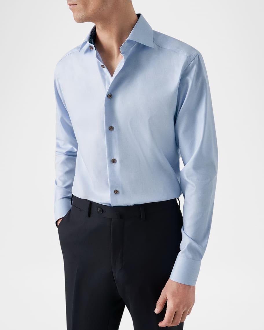 Mens Signature Twill Contemporary-Fit Dress Shirt Product Image