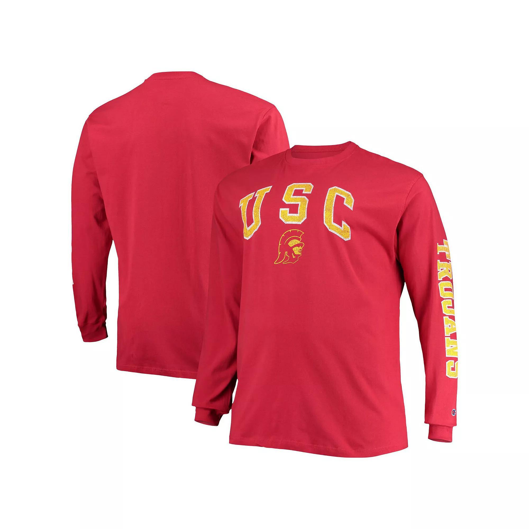 Men's Champion Cardinal USC Trojans Big & Tall 2-Hit Long Sleeve T-Shirt, Size: XLT, Red Product Image