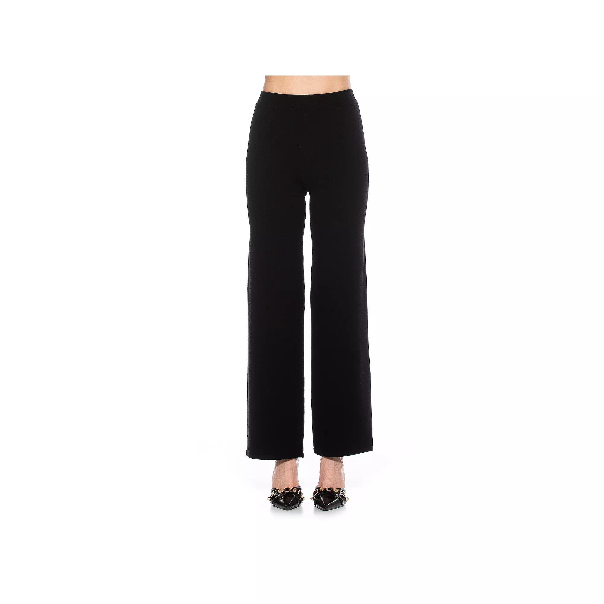 Women's ALEXIA ADMOR Miles Knitted High Waisted Wide Leg Pants, Size: Medium, Brown Product Image