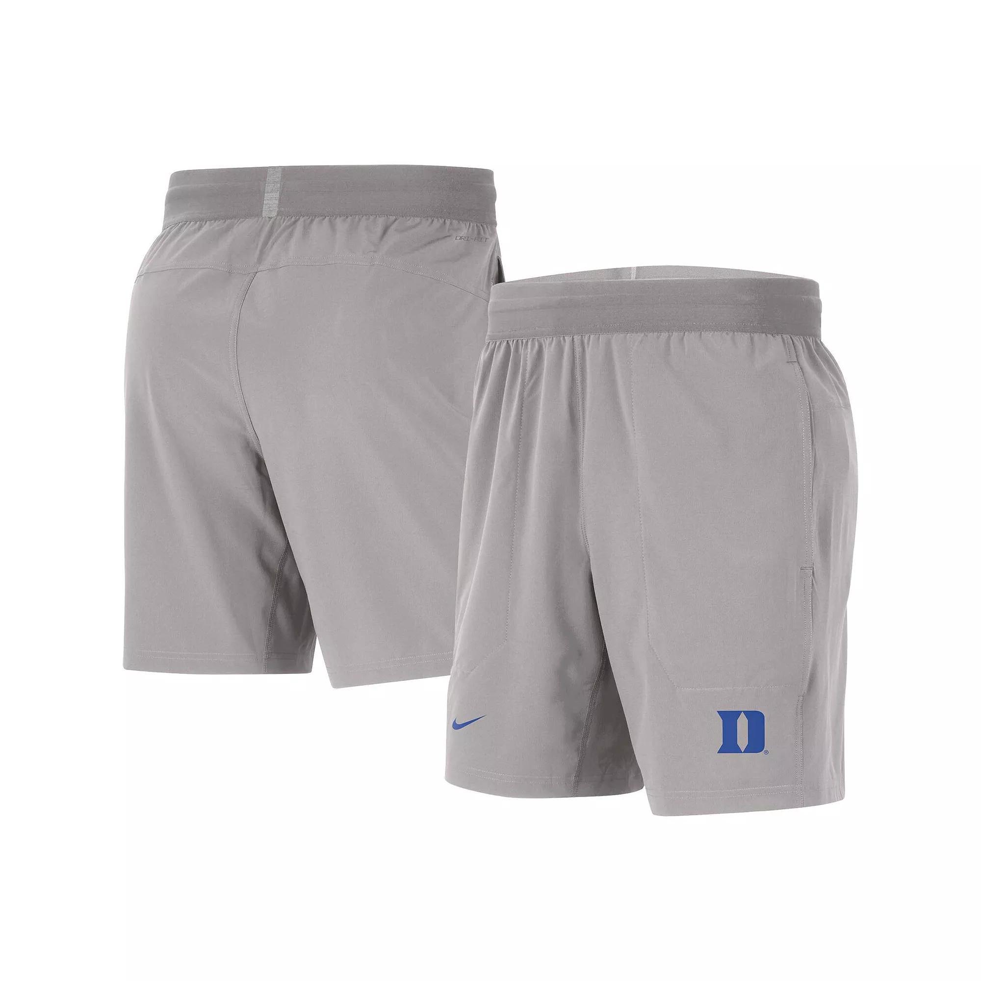 Men's Nike  Gray Duke Blue Devils Player Performance Shorts, Size: XL, Grey Product Image