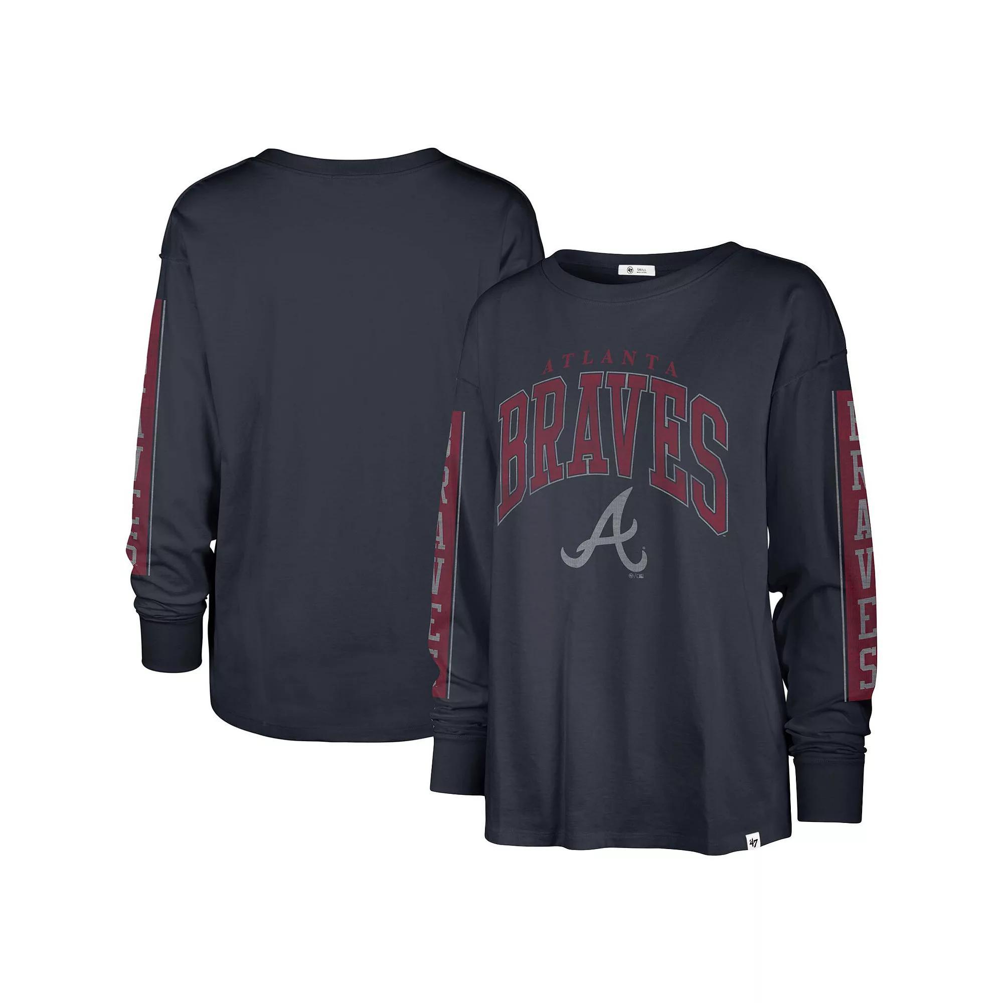 Womens 47 Atlanta Braves Statement Long Sleeve T-Shirt Blue Product Image