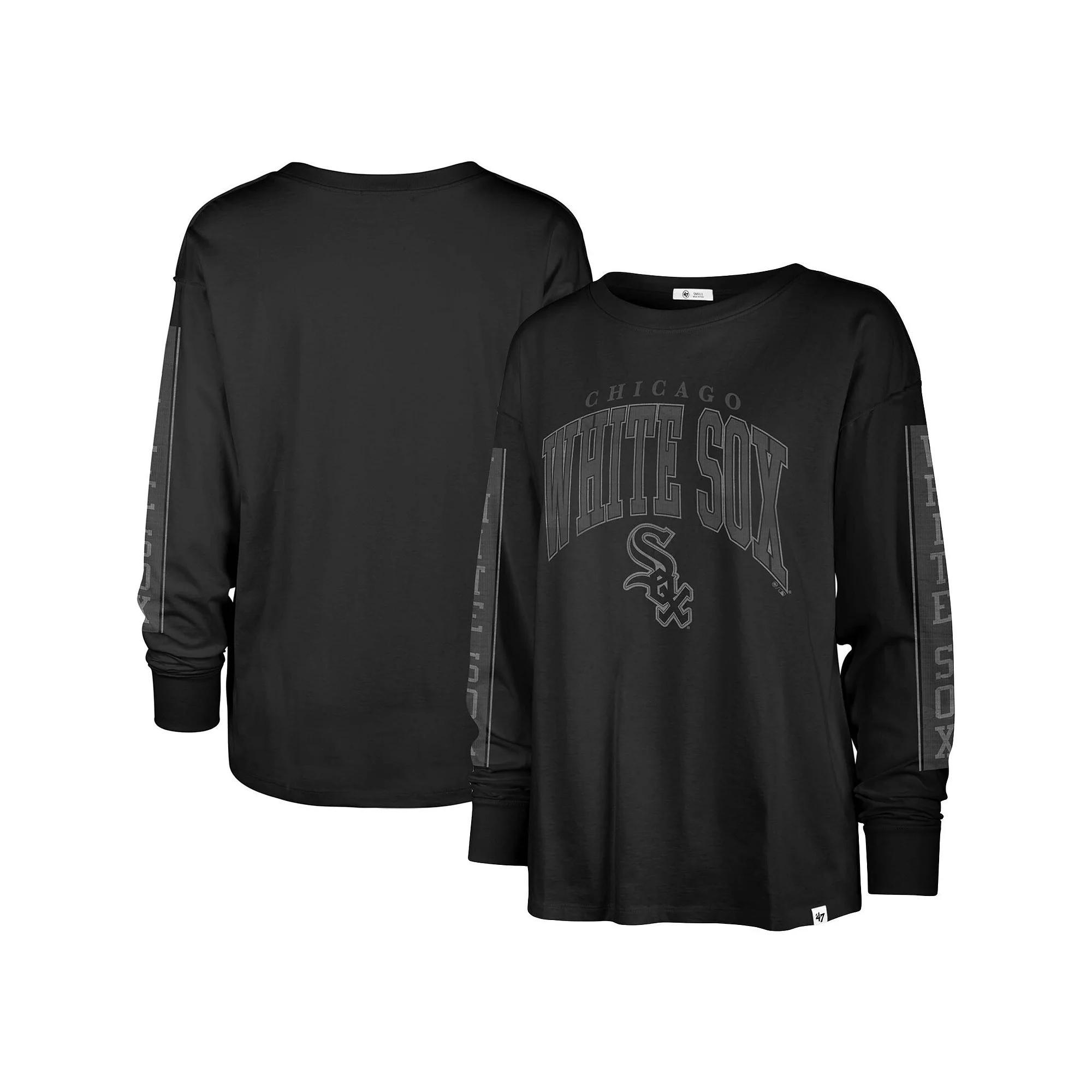 Women's '47 Black Chicago White Sox Statement Long Sleeve T-Shirt, Size: XL Product Image