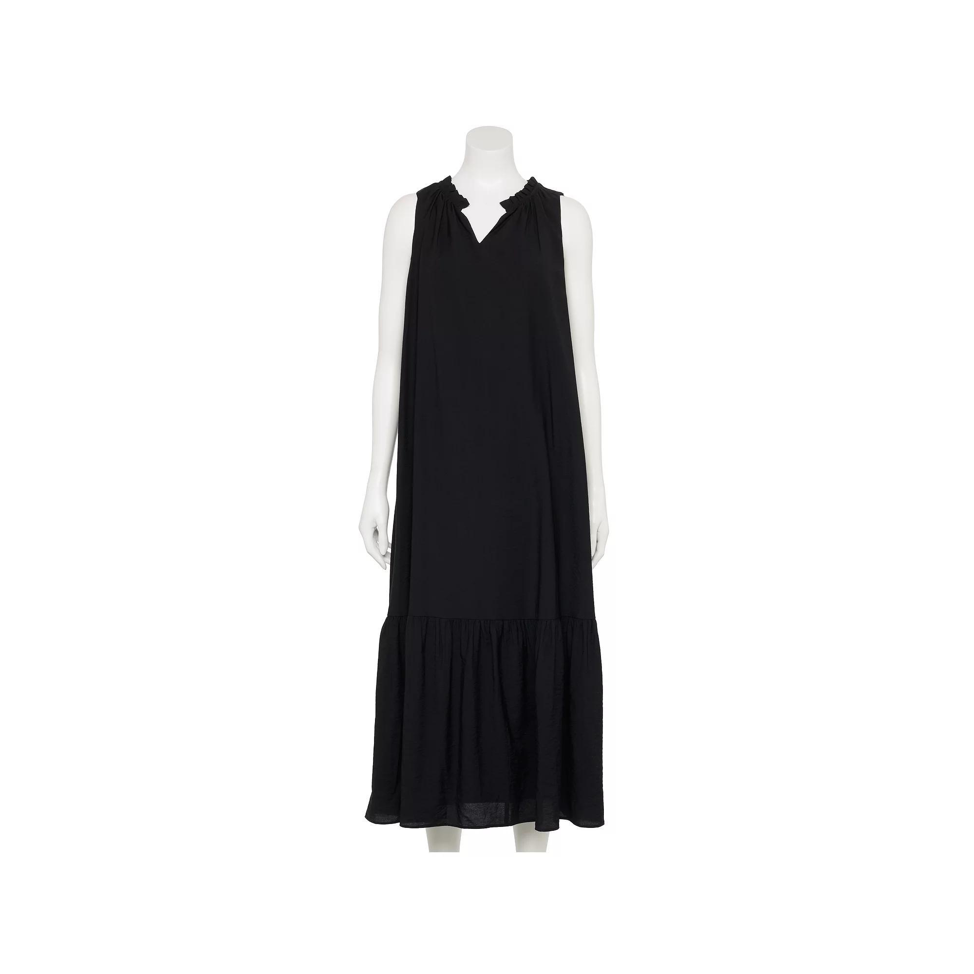 Women's Nine West Adaptive Sleeveless V-Neck Maxi Dress, Size: XS, Mineral Black Product Image