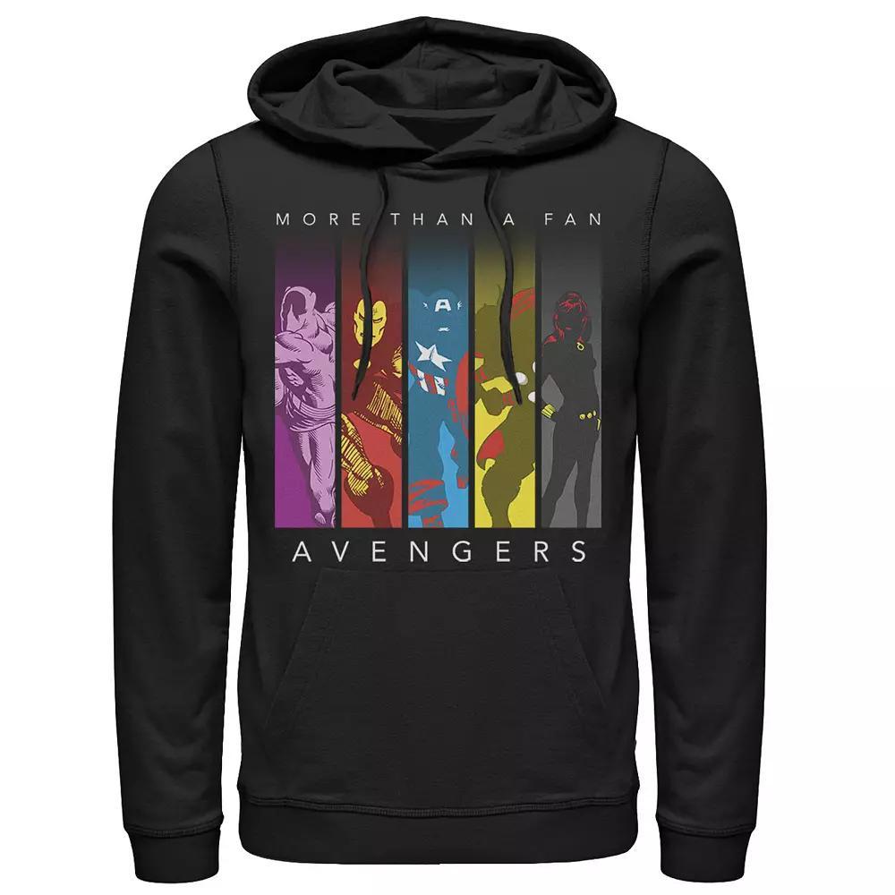Men's Marvel Avengers More Than A Fan Colorful Panel Silhouette Hoodie, Size: Large, Black Product Image