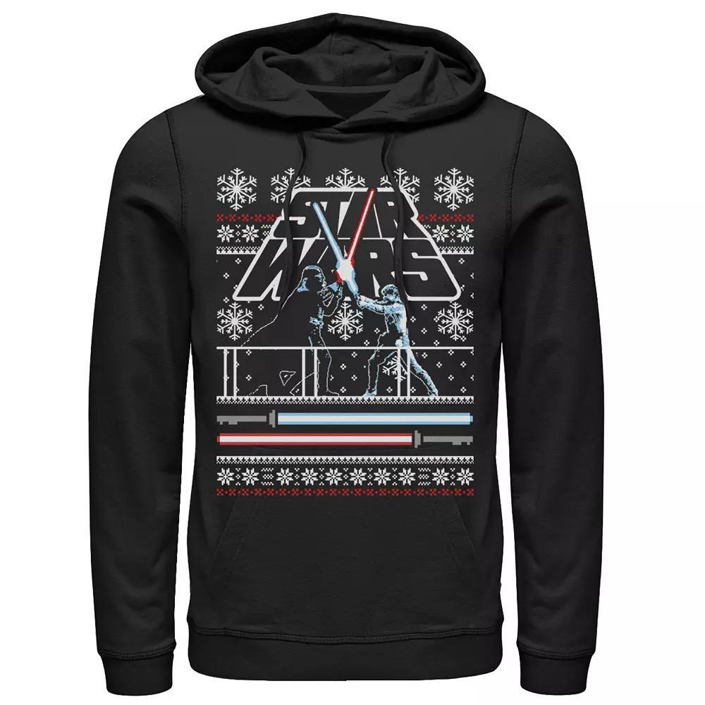 Men's Star Wars Luke Vader Face Off Ugly Christmas Sweater Hoodie, Size: Small, Black Product Image