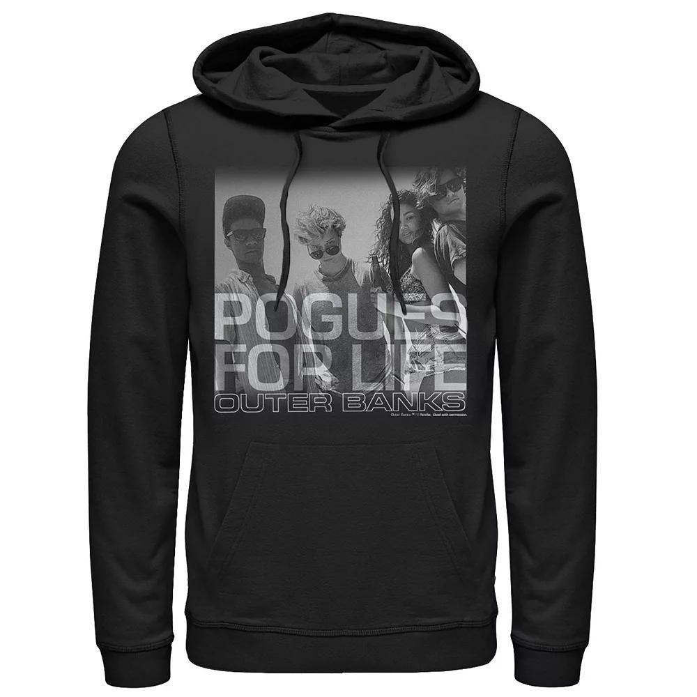 Men's Outer Banks Pogues For Life Hoodie, Boy's, Size: Large, Black Product Image
