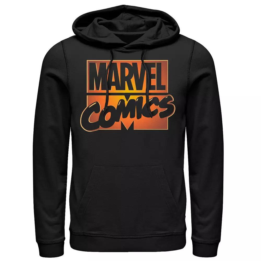 Men's Marvel Comics Orange Glow Halloween Logo Graphic Hoodie, Size: Medium, Black Product Image