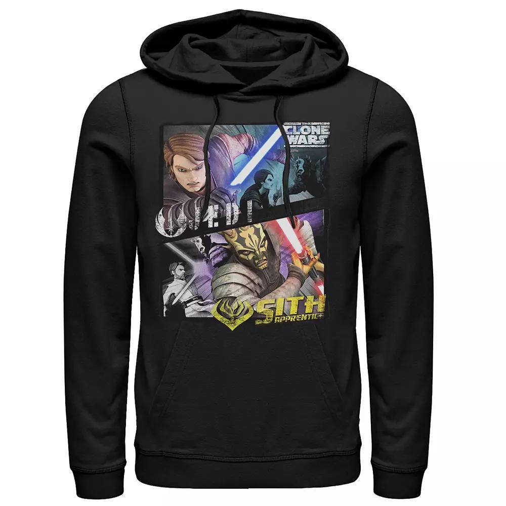 Men's Star Wars: The Clone Wars Jedi & Sith Panels Hoodie, Size: Large, Black Product Image
