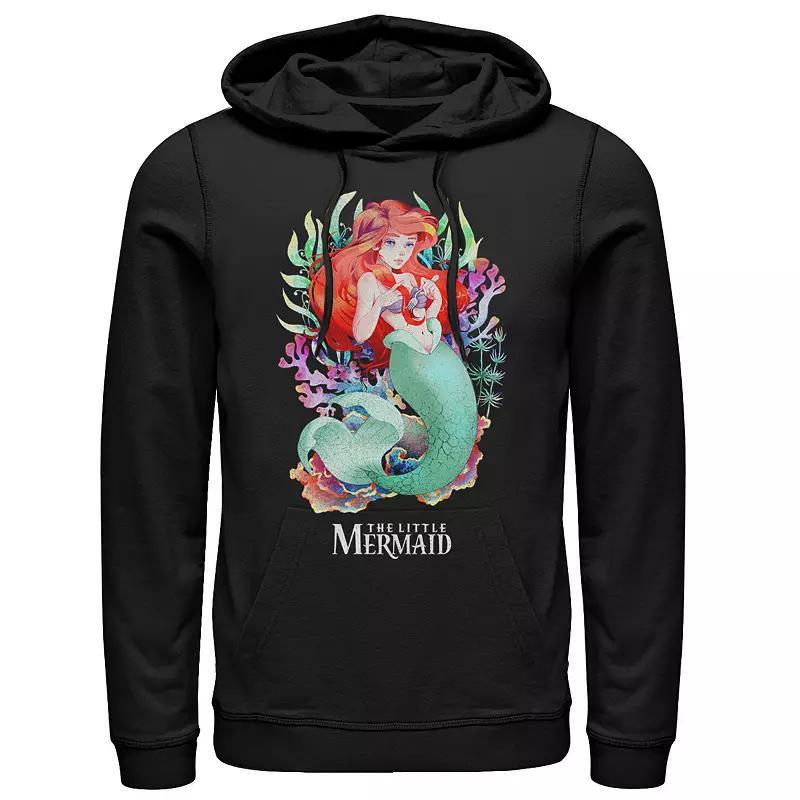 Disney's The Little Mermaid Anime Men's Pullover Hoodie, Size: Large, Black Product Image