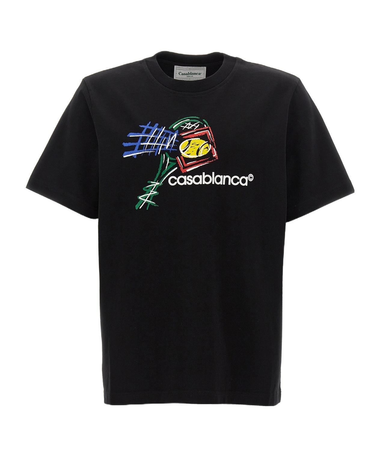 Black Croquis De Tennis T-Shirt Product Image