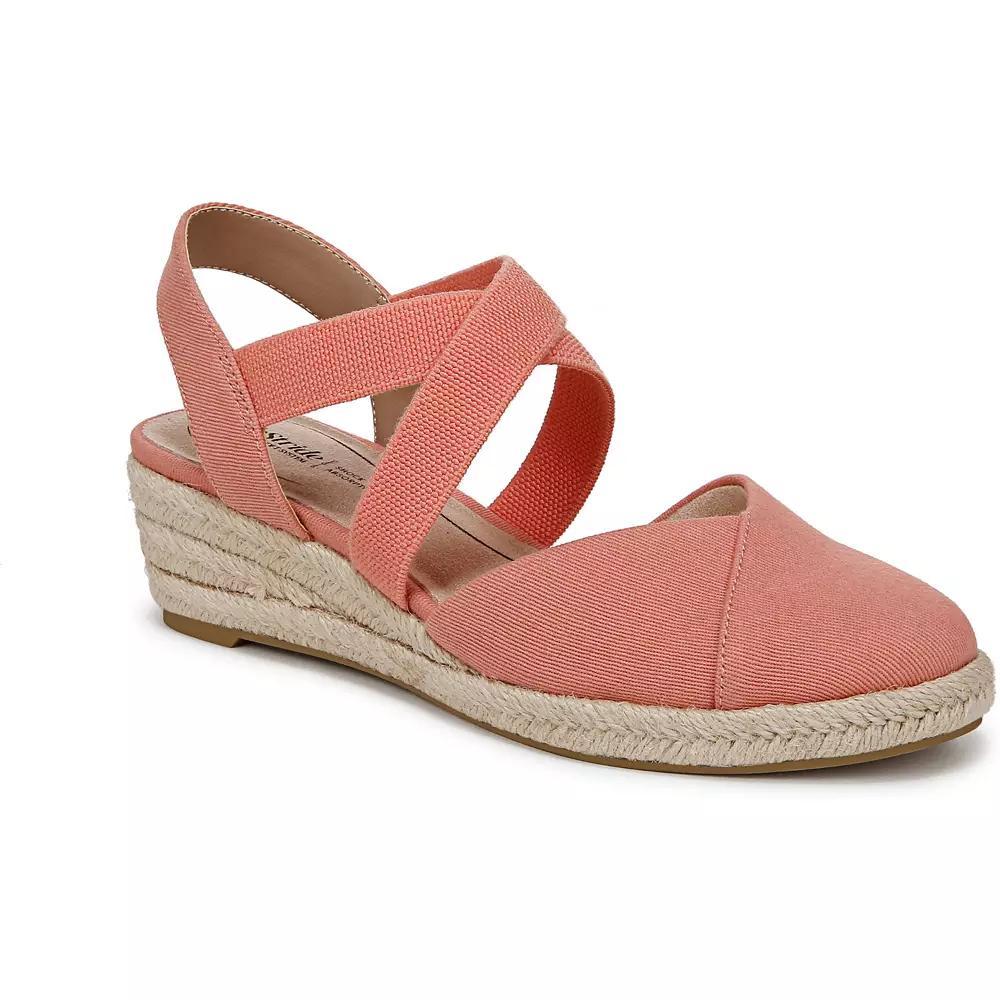 LifeStride Kimball Womens Espadrille Slip-On Wedges Pink Pink Product Image