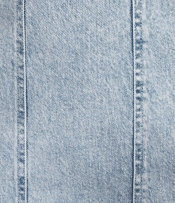 GB Strapless Denim Slit Back Midi Dress Product Image