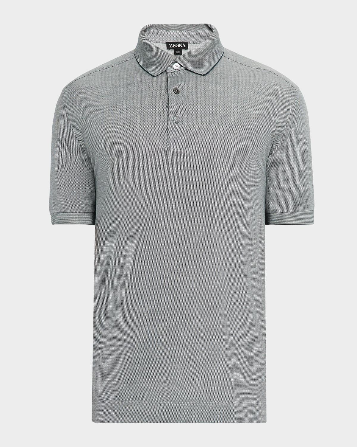 Mens Cotton and Silk Polo Shirt Product Image
