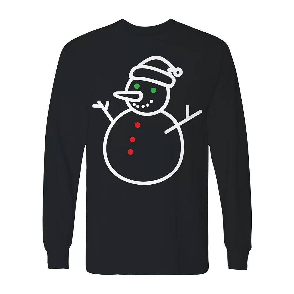 Men's Snow Christmas Man Long Sleeve Graphic Tee, Size: XL, Black Product Image