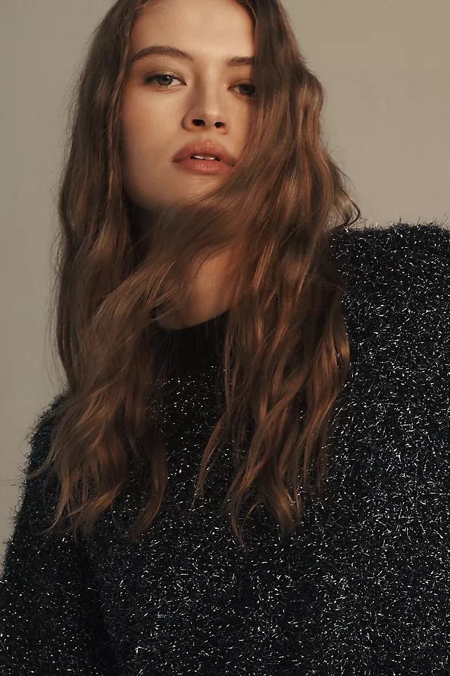 The Violette Short-Sleeve Tinsel Sweater by Maeve Product Image