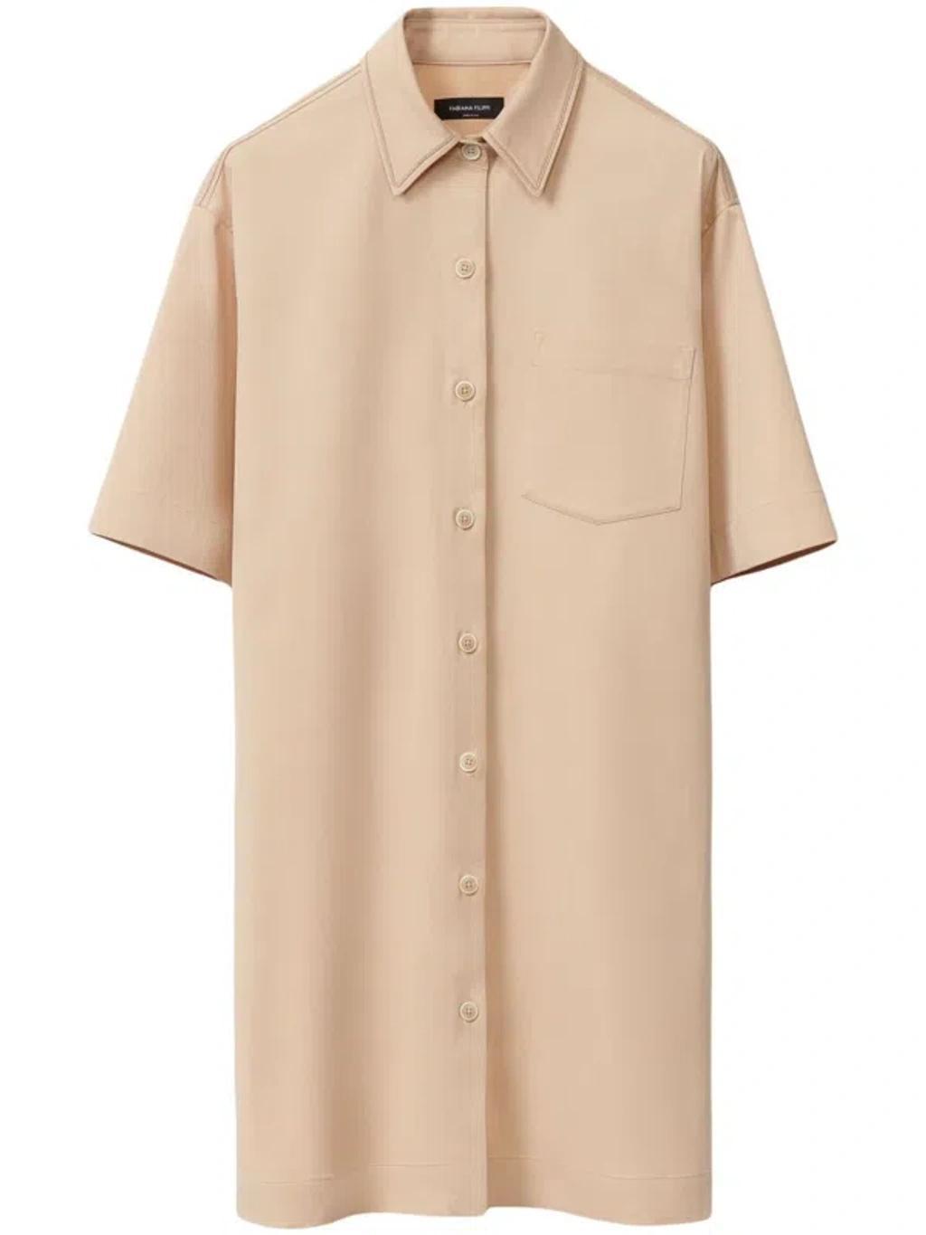FABIANA FILIPPI Cotton Gabardine Mini Dress In Brown Product Image