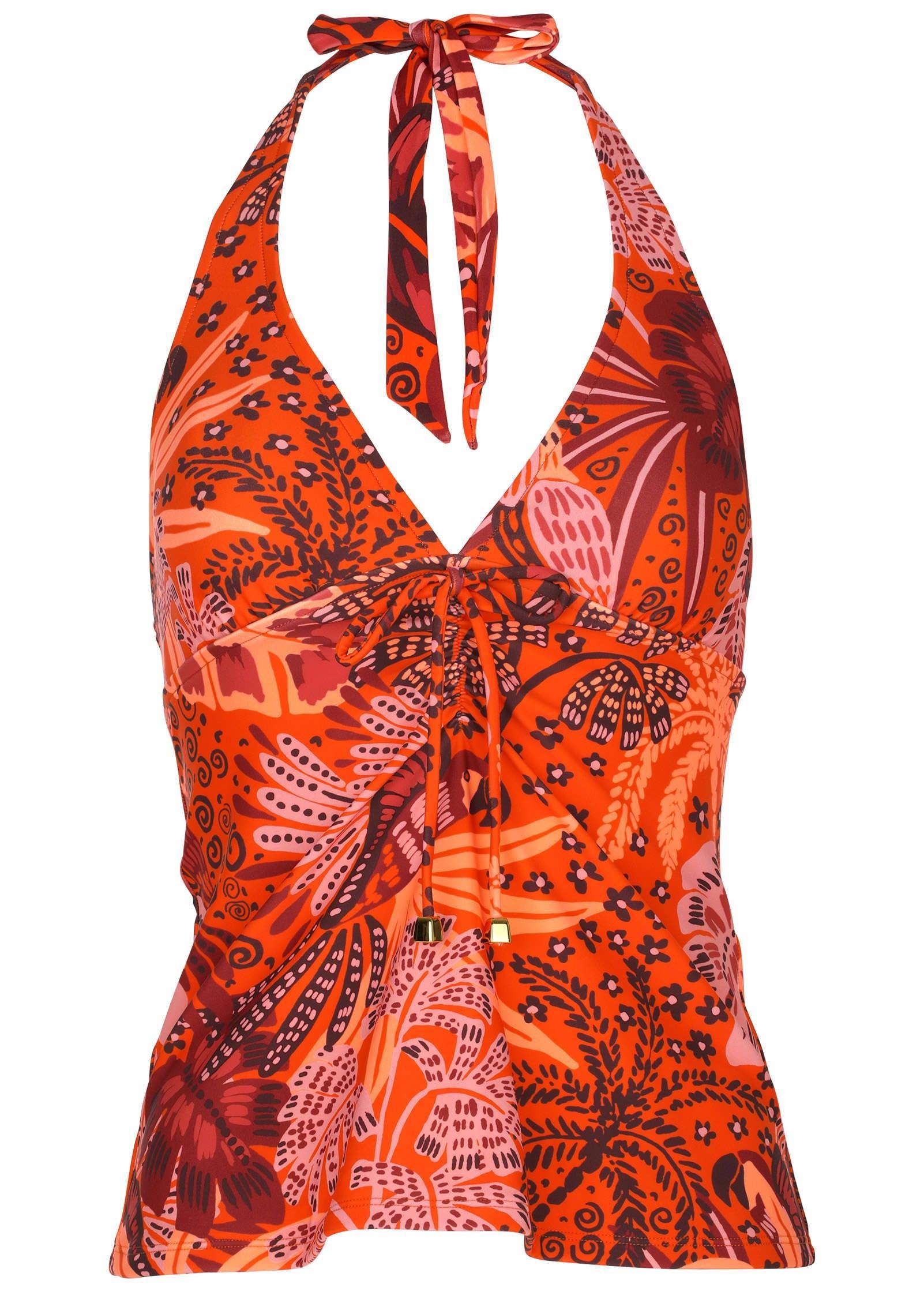 Sicily Halter Tankini Top - Parrot Palm Product Image