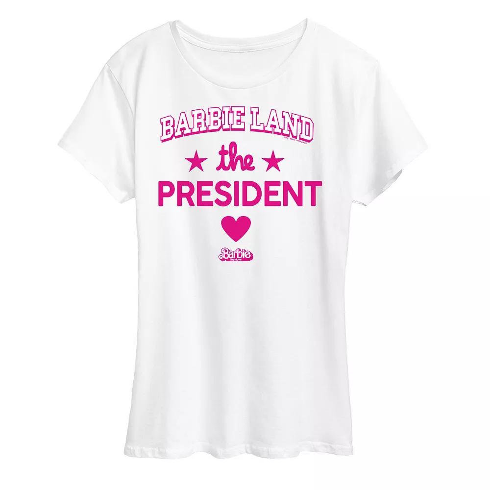 Plus Size Barbie The Movie Land President Graphic Tee, Womens Product Image