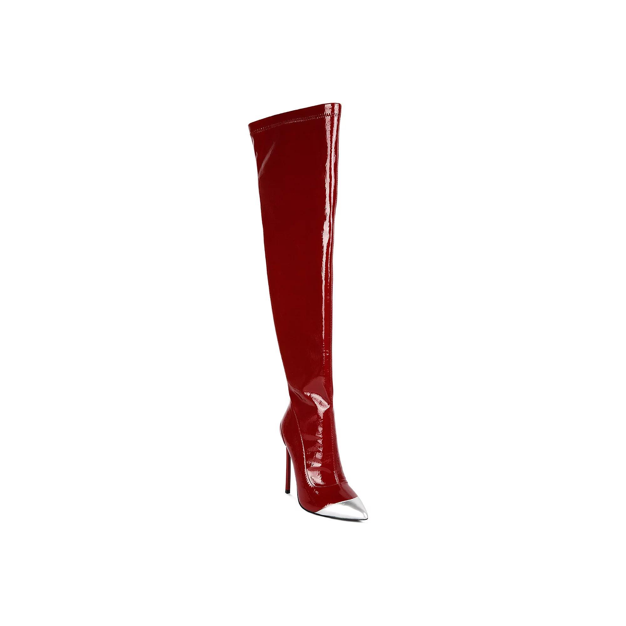 London Rag Chimes Women's Thigh-High Boots, Size: 6, Red Product Image