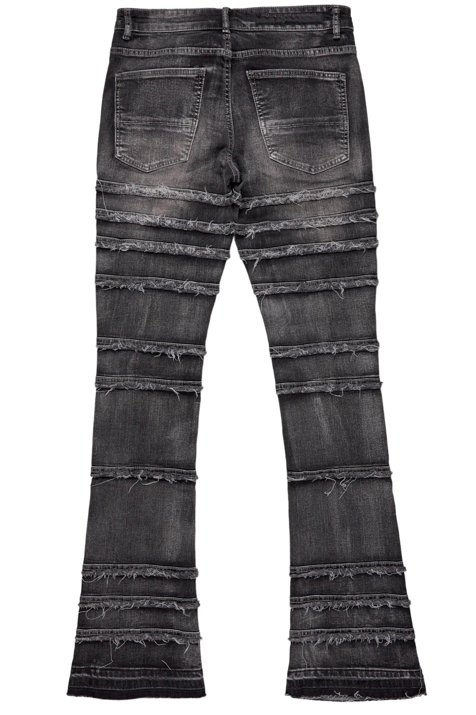 Silvan Dark Grey Stacked Flare Jean Male Product Image