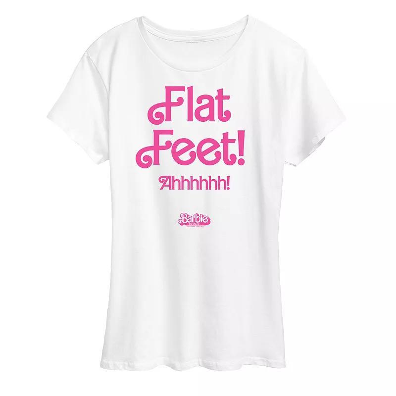 Womens Barbie The Movie Flat Feet Graphic Tee, Girls Product Image